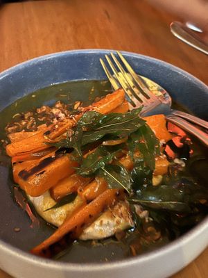 Tamarin carrot with tofu whip  at Shui in Subiaco