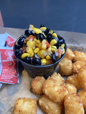 Corn and bean salad - so good!  at The Pharmacy Burger in Nashville