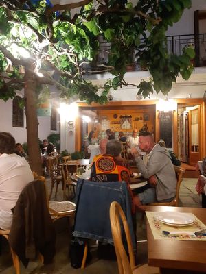 Really beautiful setting just off the port and main strip of bars  at La Cusina di Maria in Skiathos