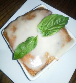 Vegan Spice Cake with glaze...absolutely amazing!!! at Tapa That in Jacksonville