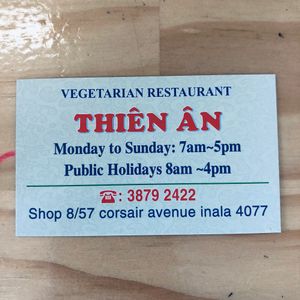 Business card.  at Thien An in Inala