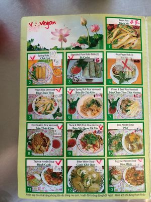 Menu at Thien An in Inala