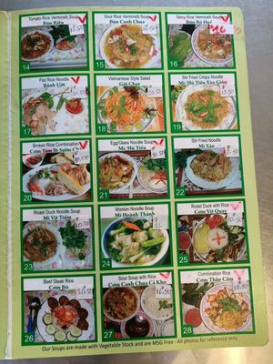 Menu at Thien An in Inala