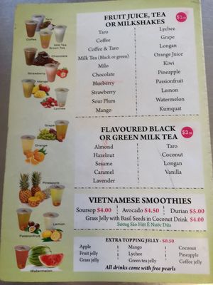 Menu at Thien An in Inala