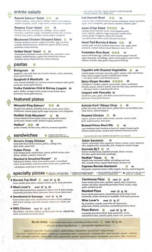 Food menu, pg 2 of 2  at The Grove Wine Bar & Kitchen in Austin