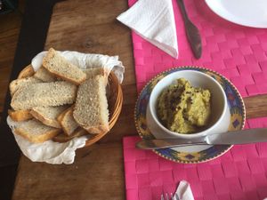 Delicious pate and spelt and rice bread  at Centro Tinkuy - Gracias a la Vida Association in Sintra