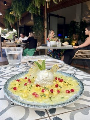 Pineapple carpaccio  at Origin Palmanova in Mallorca