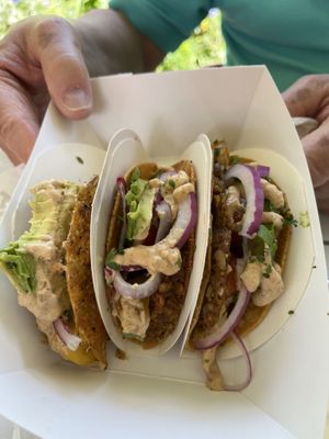 Street taco platter  at ZenBurgers Love Shack in Asheville