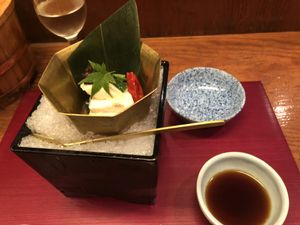 Iced tofu  at Tosuiro in Kyoto