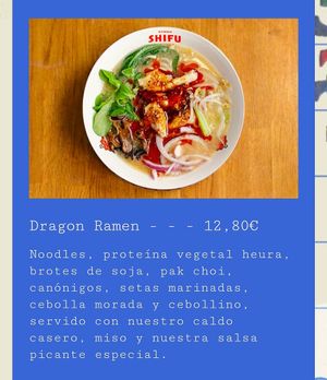 Dragon Ramen Vegano at Ramen Shifu in Terrassa