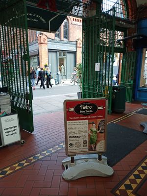 Entrance into George's Arcade at Bodega Coffee in Dublin