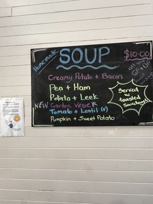 4 of these soups are vegan   at Dixie Blue in Deloraine
