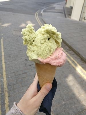 Matcha-vanilla and Watermelon-mint at Boho Gelato - Pool Valley in Brighton