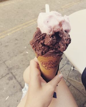 Cherry & chocolate ice cream at Boho Gelato - Pool Valley in Brighton