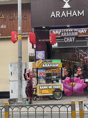 New  banh mi cart outside  at Araham in Ho Chi Minh City