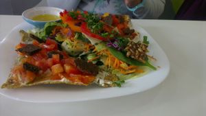 raw 'meaty' vegan pizza at Pure on Raw in Sheffield