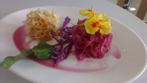 Apple slaw and sauerkraut at Pure on Raw in Sheffield