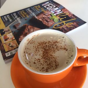 amazing dandelion coffee with soy milk- I had to go for a second to take away! at Pure on Raw in Sheffield