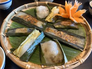 Four flavors of cakes - Banh Tu Vi  at Shamballa Vegetarian Restaurant & Greenhouse in Da Nang