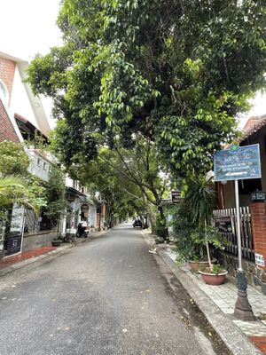 This is the street leading to The Garden Café & Vegetarian Food in Hue  at The Garden Cafe & Vegetarian Food in Hue