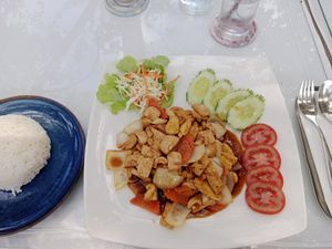 Tofu Cashew Nut with rice - really good!!! at SAI Restaurant in Koh Yao Noi
