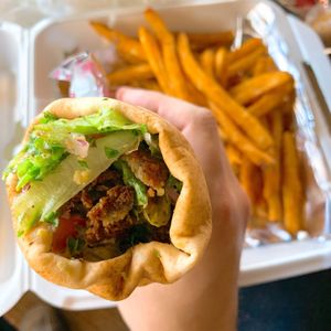 Super Falafel and fries. An older photo (They're even bigger now!), but still soooo good. at South Side 6 in Bowling Green