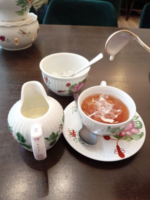 East Frisian Tea Ceremony with vegan cream at Café ten Cate in Norden