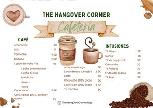 Full cafetería with vegan milk. at The Hangover Corner in Ibiza