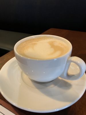 Oat milk cappuccino ☕️  at Uptown Cafe in Bloomington