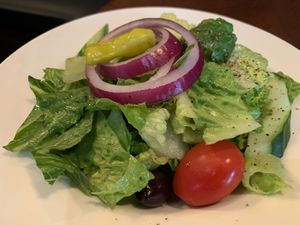 Greek salad minus cheese. Lovely! 🥗   at Uptown Cafe in Bloomington