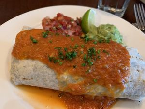 Black bean burrito- simple to order without dairy (cheese and sour cream). My favorite lunch in Bloomington! 😋  at Uptown Cafe in Bloomington