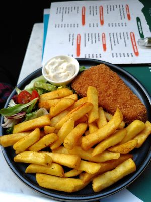 Fish and chips at Meat The Vegans in North West London