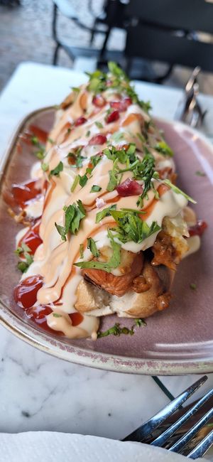 Dirty chili dog at Meat The Vegans in North West London