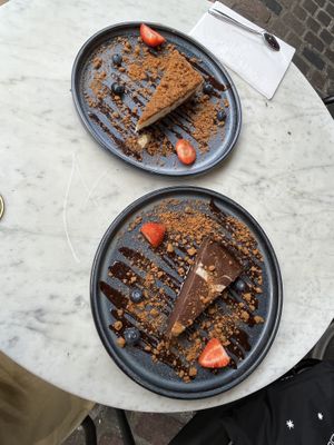 Biscoff cheesecake and chocolate coconut cake  at Meat The Vegans in North West London