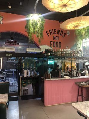 The bar  at Meat The Vegans in North West London