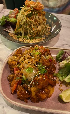 Papaya salad and Chilli Chiken   at Meat The Vegans in North West London