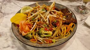 Hakka Fried Noodles (Lamb) at Meat The Vegans in North West London