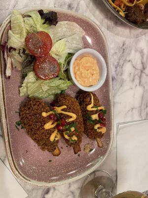 Jackfruit drumsticks   at Meat The Vegans in North West London