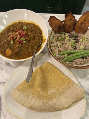 Caribbean goat curry   at Meat The Vegans in North West London