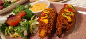 Jackfruit drumsticks at Meat The Vegans in North West London