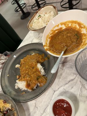 Tadka dahl and rice   at Meat The Vegans in North West London