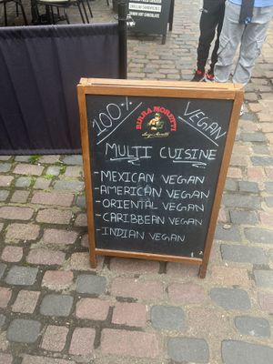 Sign  at Meat The Vegans in North West London