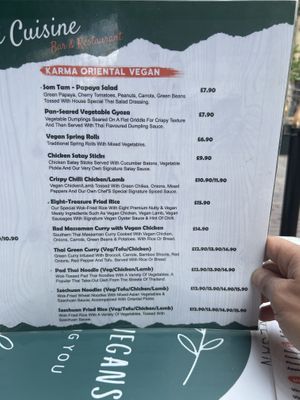 Menu  at Meat The Vegans in North West London