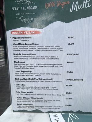 Menu  at Meat The Vegans in North West London
