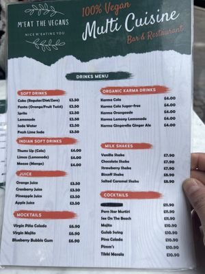 Menu  at Meat The Vegans in North West London