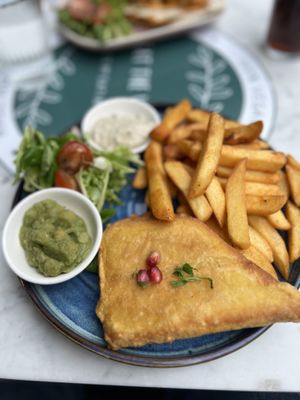 Fish and chips   at Meat The Vegans in North West London