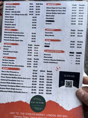 Menu  at Meat The Vegans in North West London