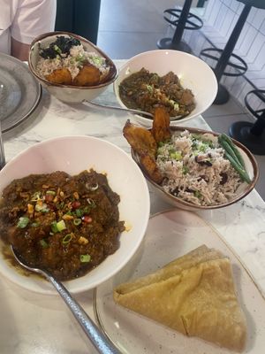 Curry Goat & Jerk Chicken Stew  at Meat The Vegans in North West London