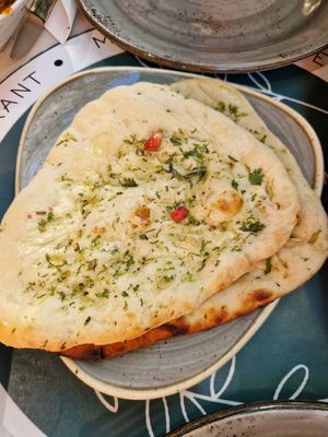Garlic naan at Meat The Vegans in North West London