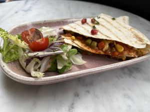 Veg quesadilla  at Meat The Vegans in North West London